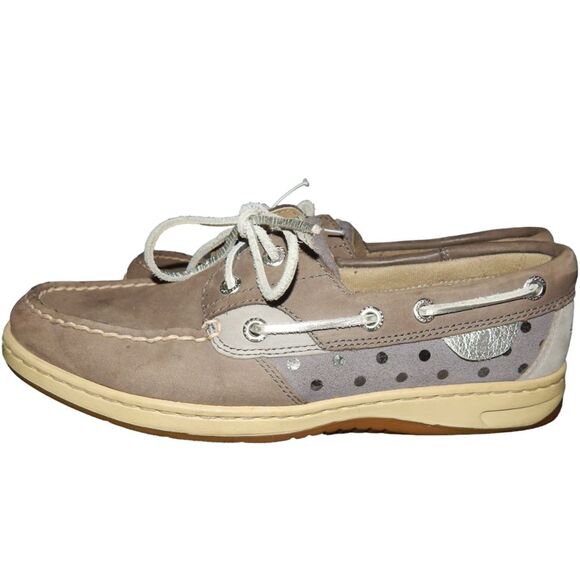 SPERRY Bluefish women size 7 metallic dot sequin top sider boat shoe - Picture 6 of 9